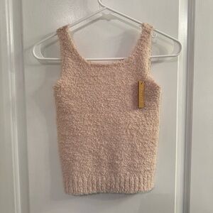 SKIMS Kids Cozy Knit Tank Scoop Neck Dusk Pale Pink 8/10 NEW WITH TAGS